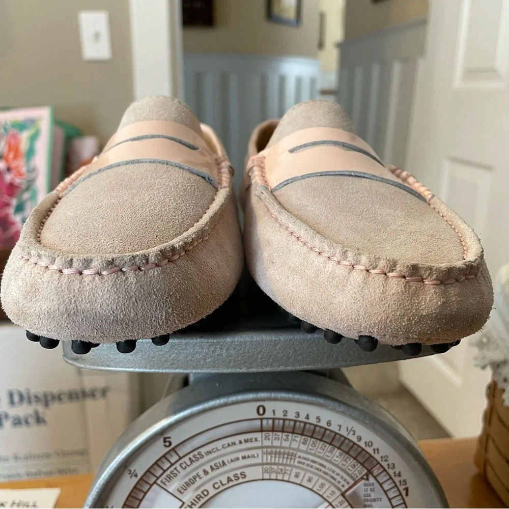 Arthur Knight Pink Suede and Patent Leather Driving Moccasins Loafers Shoes